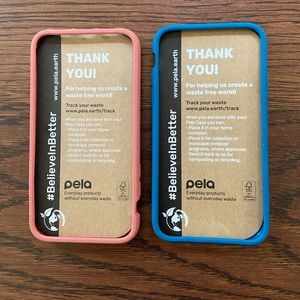 2 new Pela iPhone11 cases, blue and coral